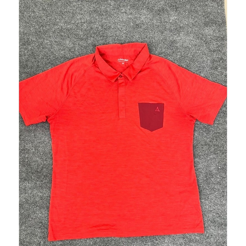 Schoffel Men's‎ Short Sleeve 100% Cotton Red Polo Shirt Size 56